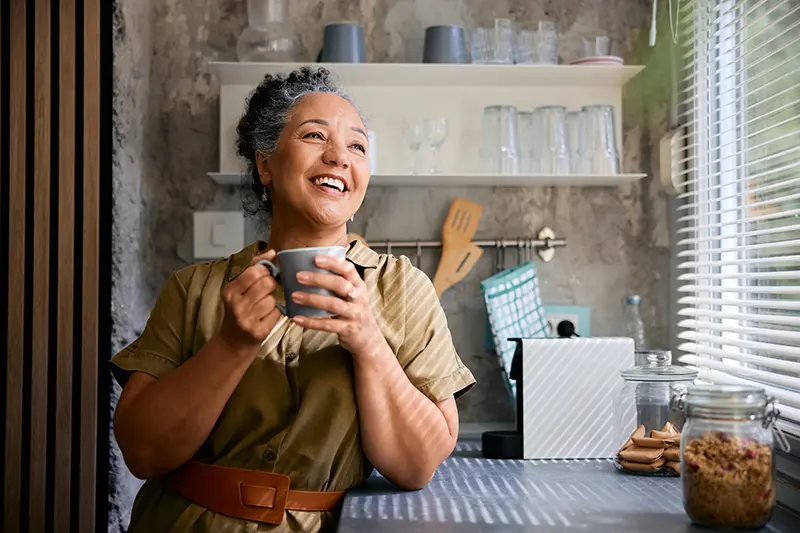 A woman uses simple caregiver wellness strategies to find time to focus on personal wellness and relaxation.